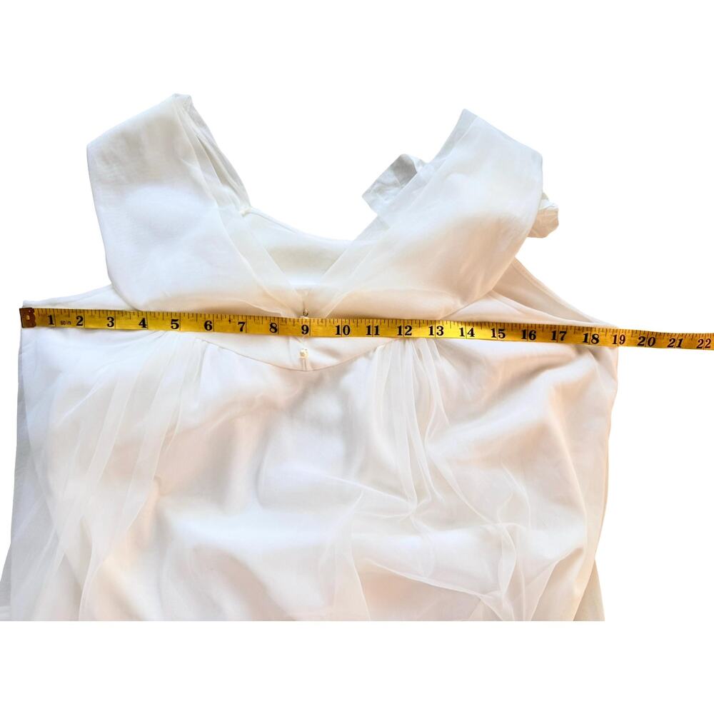 Vintage Jenne Marie Nylon Nightgown 1970s Pearl Button Empire Chiffon White S - Picture 11 of 12